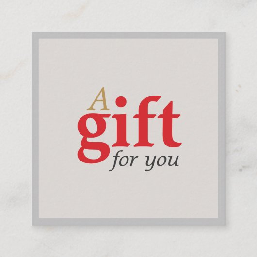 シンプル美しいエレガントサロンギフトカード スクエア名刺 (正面)