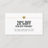 シンプル美しいエレガントサロンクーポン 割引カード (正面)