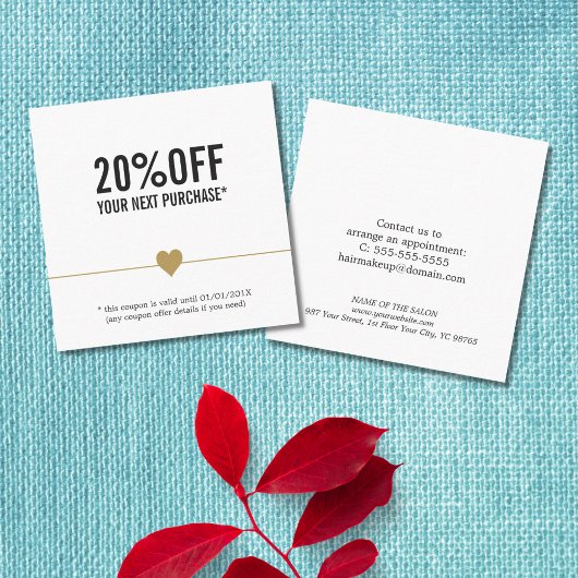 シンプル美しいエレガントサロンクーポン 割引カード