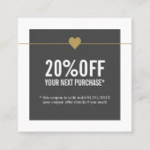 シンプル美しいエレガントサロンクーポン 割引カード (正面)