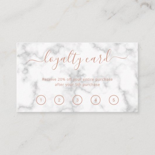 シンプル美しいエレガントサロンバラ金ゴールド大理石 ロイヤリティカード (正面)