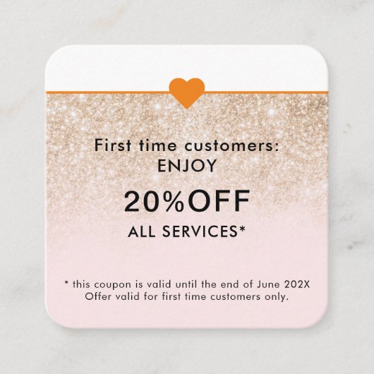 シンプル美しいエレガントサロン初 割引カード (正面)