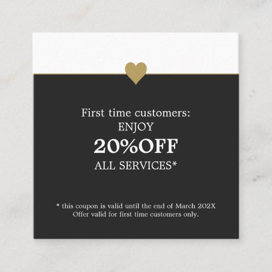 シンプル美しいエレガントサロン初 割引カード (正面)