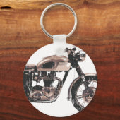 シンプル美しいクラシックオートバイ キーホルダー (正面)