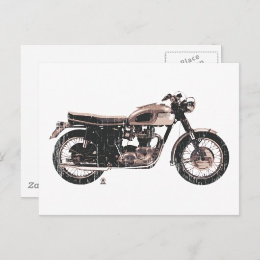 シンプル美しいクラシックオートバイ ポストカード (正面/裏面)