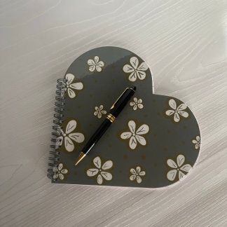 シンプル美しいグレイとホワ忘れイトマイノー ノートブック