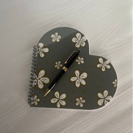 シンプル美しいグレイとホワ忘れイトマイノー ノートブック