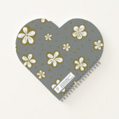 シンプル美しいグレイとホワ忘れイトマイノー ノートブック (裏面)