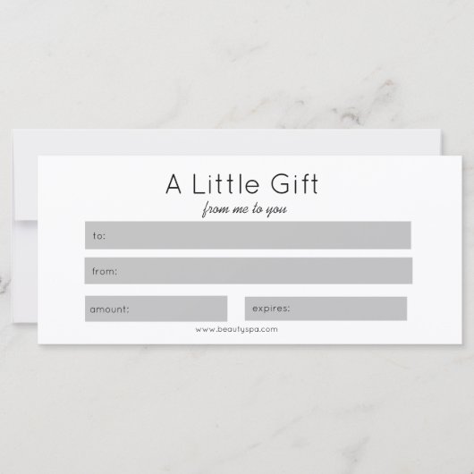 シンプル美しいサロンメイクカスタムギフト券 (正面)