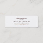 シンプル美しいダークエレガントブラウンリネンルック スキニー名刺 (裏面)