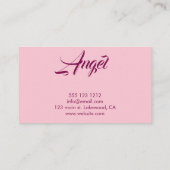 シンプル美しいピンクの髪。 名刺 (裏面)