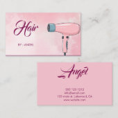 シンプル美しいピンクの髪。 名刺 (正面/裏面)
