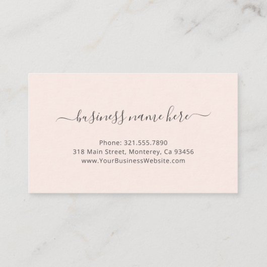 シンプル美しいモダンサロン赤面ピンクエレガントク ロイヤリティカード (裏面)