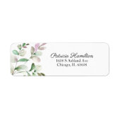 シンプル美しい水色ユーカリ緑 ラベル (正面)