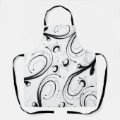 シンプル美しい白黒スクロール エプロン (正面)