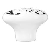 シンプル美しい白黒スクロール セラミックノブ (側面)