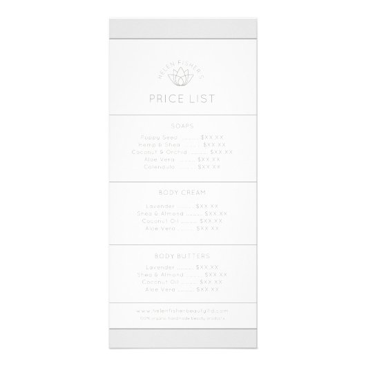 シンプル美しい製品価格一覧mono lotusロゴ ラックカード (正面)