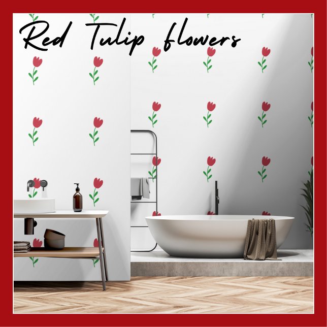 シンプル美しい赤いチューリップ花 壁紙 (クリエイターアップロード済み)