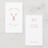 シンプル美容師モダンバラ金ゴールドシザーズホワイト 名刺 (正面/裏面)