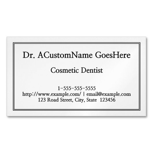 シンプル美容歯科用磁気名刺 マグネット名刺 (正面)