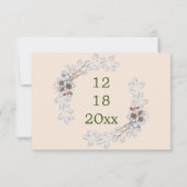 シンプル美的な冬の結婚式 セーブザデート (裏面)