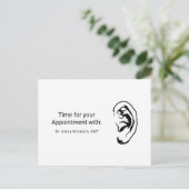 シンプル耳鼻耳鼻咽喉科アポイントメント ポストカード (スタンド正面)