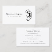 シンプル耳鼻耳鼻咽喉科アポイントメント 予約カード (正面/裏面)