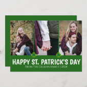シンプル聖パトリックの日シャムロック家族3写真 シーズンカード (正面/裏面)