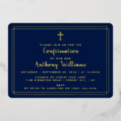 シンプル聖十字確認実在 箔招待状 (正面)