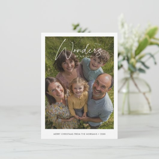 シンプル聖書的な疑問に思クリスマス宗教写真 シーズンカード (スタンド正面)