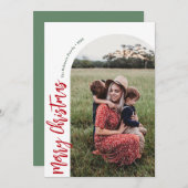 シンプル聖降誕祭の赤いアーチ シーズンカード (正面/裏面)