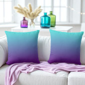 シンプル背景グラデーションターコイズ青紫 クッション