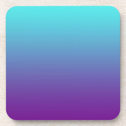 シンプル背景グラデーションターコイズ青紫 コースター (正面)