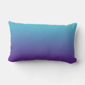 シンプル背景グラデーションターコイズ青紫 ランバークッション (裏面)