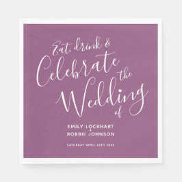 シンプル脚本の桑と白結婚のナプキン スタンダードランチョンナプキン