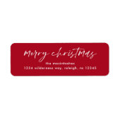 シンプル脚本メリー赤と白クリスマス ラベル (正面)