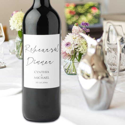 シンプル脚本結婚のリハーサル ワインラベル