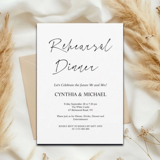 シンプル脚本結婚のリハーサル 招待状