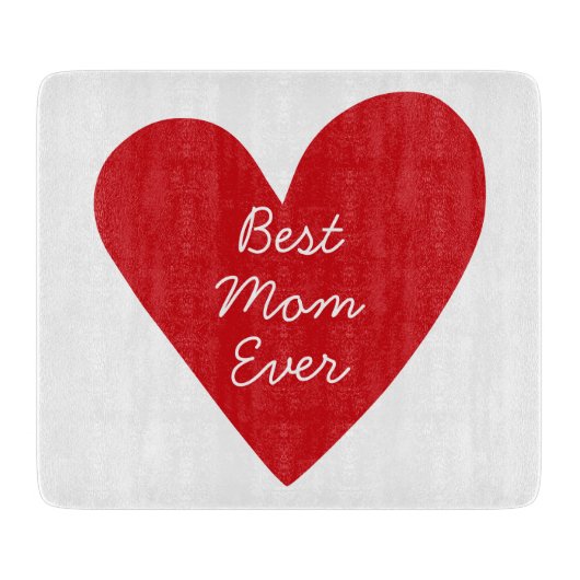 シンプル脚本赤いハートママ最高のーエバーマザーズ・デイ カッティングボード (正面)