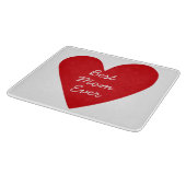 シンプル脚本赤いハートママ最高のーエバーマザーズ・デイ カッティングボード (角)