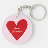 シンプル脚本赤いハートママ最高のーエバーマザーズ・デイ キーホルダー (裏面)