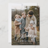 シンプル脚本3写真メリークリスマス シーズンカード (正面)