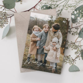 シンプル脚本3写真メリークリスマス シーズンカード