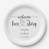 シンプル脚本「愛の物語」結婚の ペーパープレート (正面)