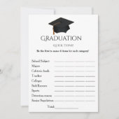 シンプル脚速考え卒業パーティーゲーム 招待状 (正面)