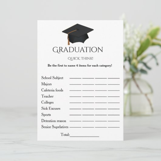 シンプル脚速考え卒業パーティーゲーム 招待状 (スタンド正面)