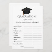 シンプル脚速考え卒業パーティーゲーム 招待状 (正面/裏面)