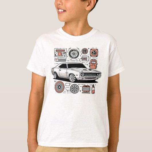 シンプル自動車グラフィック003 Tシャツ (正面)
