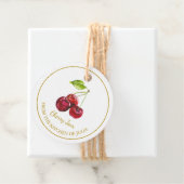 シンプル自家製さくらんぼジャムつるラベルLホワイト フェイバータグ (インサイチュ)