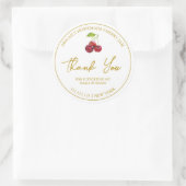 シンプル自家製さくらんぼジャムサンキューレーベル ラウンドシール (バッグ)